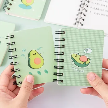 Kawaii drăguț de Fructe de avocado mini Spirală A7 Notebook-uri de zi cu Zi Planificator Săptămânal Hârtie Goală Notă Timp de carte Organizator Rechizite Școlare