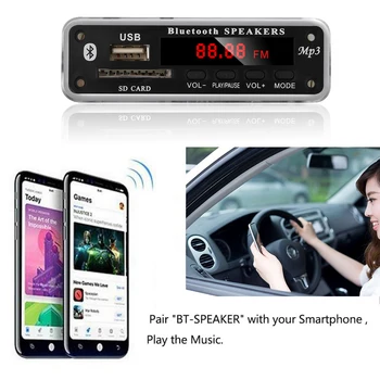 Kebidu 5V 12V Bluetooth MP3 WMA Decoder Placa Audio Modul de Culoare Suport Ecran USB SD AUX FM Audio Modul Radio Mp3 Player Auto