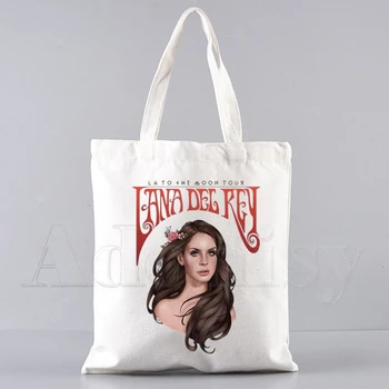 Lana Del Rey Amuzant Geantă De Cumpărături Grafic Tote Harajuku Femei Geantă De Umăr Panza De Sex Feminin Ulzzang Eco De Mare Capacitate