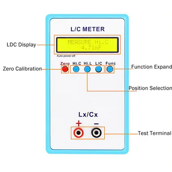 LC200A Portabile L/C Metru Capacitate Inductanța Metru Digital Bridge LCR Iluminare din spate Ecran LCD Capacitate Inductanța Tester
