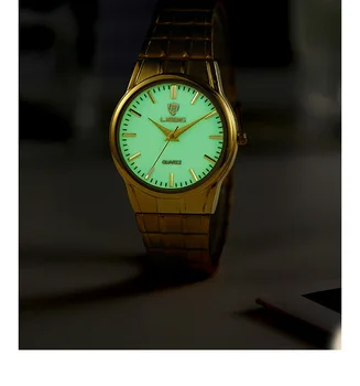 LIEBIG de Moda de Aur Luminos Dispaly Cuarț Ceasuri Barbati de Lux Complet Curea din Otel rezistent la apă Ceas de mână, Bărbat Ceas reloj hombre