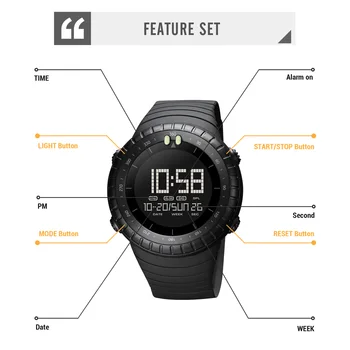 Luxury Ceas Barbati Brand de Top SKMEI Ceasuri Sport Conta în Jos Led-uri Electronice Ceas de mână rezistent la apă Ceas de Om Pentru 2021 Noi