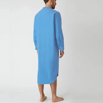 M-3XL Mens Onesie Somn Halate cu Maneca Lunga Solidă Bumbac Casual Homewear cămașă de noapte Bărbați Salopeta, Halate de baie Confortabile Sleepwear