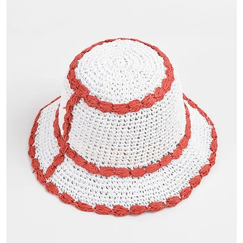 Margine largă Toamna Palaria pentru Femei Pălărie de Paie de Culoare de Potrivire Găleată Pălărie Flat-Top Pliabil Pălărie de Soare de Plaja cu Protectie solara Kentucky Pălărie