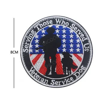 Meme Veteran de Război American Flag Patch-uri Brodate Militare Tactice Patch Câine de Serviciu Tesatura Banderola Erou Motociclist Patch-uri Insigne