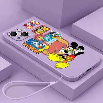 Mickey Mouse-ul Circulație Telefon Caz Pentru Apple iPhone 14 13 12 11 mini XS XR X Pro Max 8 7 6S 6 Plus Lichid Coarda Acoperi