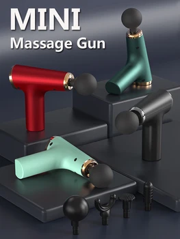 Mini Masaj Arma Pentru Musculare Electr Massag Arma 4 Capete Electrice Portabile, De Înaltă Frecvență Percuție Masaj Fascia Arma Pentru Femei