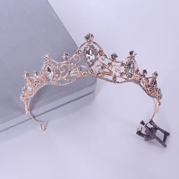 Mireasa Stras Coroana Bentita Diamant Accesorii De Par Stras Aliaj Printesa Coroana De Ziua De Nunta Tiara En-Gros