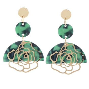 Moda Geometrie cercel Colorate Acetat de bijuterii carapace de broască țestoasă Femei cercei Flori Legăna Cercei Flamenco Accesorii Noi