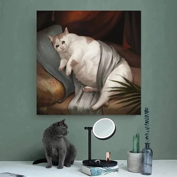 Modern Plâns de Grăsime Pisici Drăguț Epocă Arta Tablouri Canvas Postere si Printuri de Arta de Perete Imaginile pentru Camera de zi de Decorare Cuadros