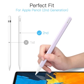 MoKo Caz Creion pentru Apple Pencil 2nd Gen,[2 Bucati]de Silicon, Suport de Creion Maneca si One Cover Pentru iPad Mini 6 2021,iPad Pro 11