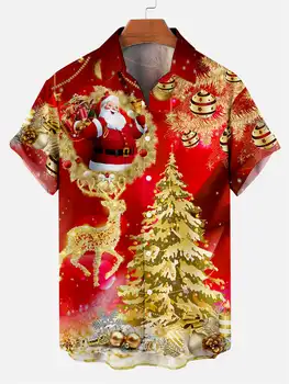 Molilulu Bărbați de Crăciun Creative Design de Maneca Scurta, Tricouri