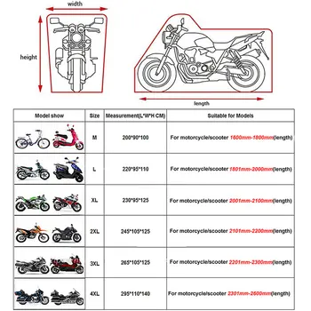 Motocicleta de Protecție a Acoperi Toate Sezon rezistent la apa Praf de Protectie UV de Motociclete Accesorii de Interior rezistente la Uzură husa de Ploaie
