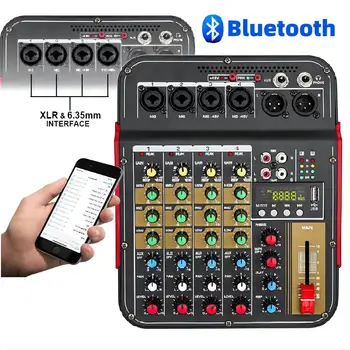 MX-i6 6-Canal Mixer Audio în aer liber Conferință USB Bluetooth Procesor Reverb Canta Live cu placa de Sunet Noua Karaoke Fierbinte de Vânzare