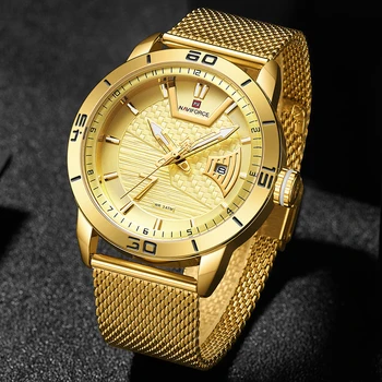 NAVIFORCE Barbati Ceas de Aur Marca de Lux de Afaceri de Moda Ceasuri de Barbati din Oțel Inoxidabil rezistent la apa Ceasuri Relogio Masculino