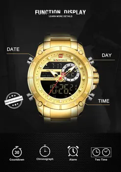 NAVIFORCE Ceasuri pentru Barbati Brand de Lux Cadran Mare de Aur Mens Ceas din Oțel Inoxidabil rezistent la apa Sport de sex Masculin Ceas Relogio Masculino