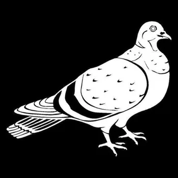 Negru/Argintiu Drăguț Porumbel caroserie Decal Autocolante de Desene animate Păsări Elegante de Vinil, Accesorii Auto 20.3*16.7 CM