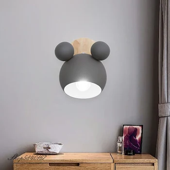 Nordic Lampă de Perete din Aluminiu Mickey Tranșee pentru Copii Dormitor lumini Interioare Moderne Perete Corpuri de iluminat E27 Creative corp de Iluminat