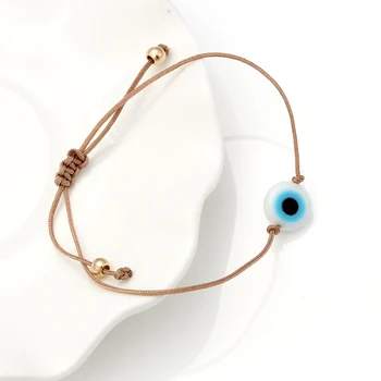 Noroc Ochi Impletit Albastru deochi Brățară Brățară DIY Lanț de Frânghie Pentru Femei Bijuterii de Fată Reglabil EY6175