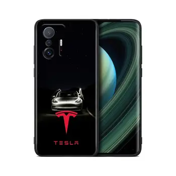 Noua Conducere de Energie T-Tesla Telefon Caz pentru Xiaomi Mi 12X 12 11 11X 11T X3 X4 NFC M3 F3 GT M4 Pro Lite NE 5G Silicon Caz Funda