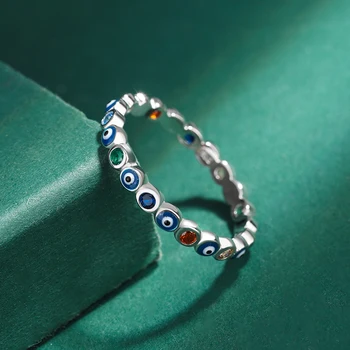 NOUA Creatie Rainbow Diavolului Ochi de Smarald, Portocaliu Cuplu Inel Pentru Femei Original Argint Cadou de Ziua Îndrăgostiților Bijuterii