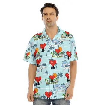Noul Bad Bunny Tricouri Noul Album Al Onu Verano Sin Ti Merch Camasa Hawaii Topuri Dragoste Desene Animate Imprimate Îmbrăcăminte Buton Jos Tricouri De Vară