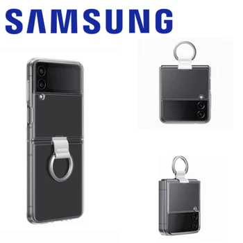 Oficial Samsung Clar Capac de Protecție cu Inel pentru Galaxy Z Flip 4 Transparent Original Samsung Z Flip 4 inel Clar Caz