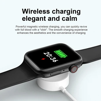 Olaf Ceas Inteligent de Încărcare Wireless Smartwatch Bluetooth Apeluri Ceasuri Bărbați Femei Fitness Brățară HD cu Ecran Mare Pentru Android IOS