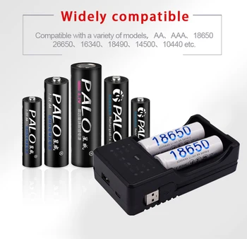PALO AA AAA Încărcător de Baterie 18650 baterie reîncărcabilă încărcător de baterie pentru AA 3A 18650 14500 17500 cu LED-uri de afișare