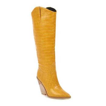 Pantofi pentru Femei 2022 Nouă Primăvară Brodate Vest Cizme de Cowboy pentru Femei din Piele Fermiera Tocuri de Lux la Jumătatea Vițel Femeie de Boot