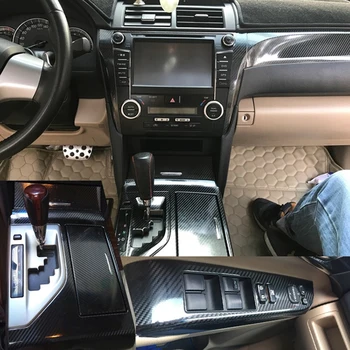 Pentru Toyota Camry XV50 2012-2016 Interior Panou de Control Central Mânerul Ușii 5DCarbon Fibre Autocolante, Decalcomanii Auto styling Dotari