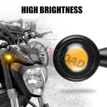 Pereche De Motocicleta Mini LED lumina de Semnalizare 12V CNC 8mm Amber 2Wrie Pentru Honda Suzuki Kawasaki Yamaha Hyosung Aprilia Buell