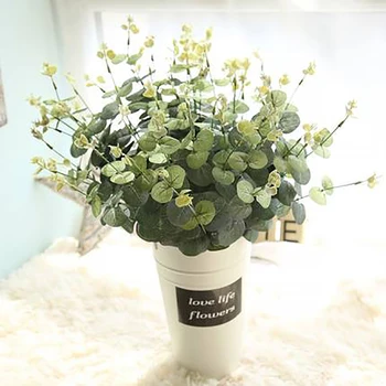 Plante artificiale Fals Frunze de Eucalipt Flori de Nunta Buchet de Flori Acasă Decorare Camera de Simulare Planta Verde Frunze de Bani
