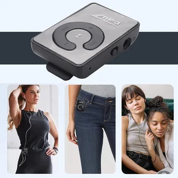 Portabil Mini Mp3 Clip Card MP3 Player de Muzică Oglindă Card Clip de Înaltă Calitate de Redare a Muzicii