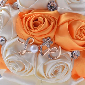 Portocaliu cald și smântână strystal nunta buchete de mireasa buchete de mireasa pentru nunta de decorare