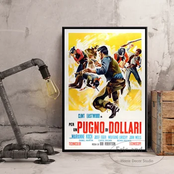 Postere si Printuri Clint Eastwood pentru Un Pumn de Dolari Film Clasic de Perete de Artă Panza Pictura pentru Camera Decor Acasă