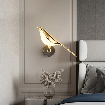 Postmodern coțofană led lampă de perete Nordic prin galvanizare aur acrilice dormitor noptieră lampa de perete culoar, coridor, culoar scări pastorală
