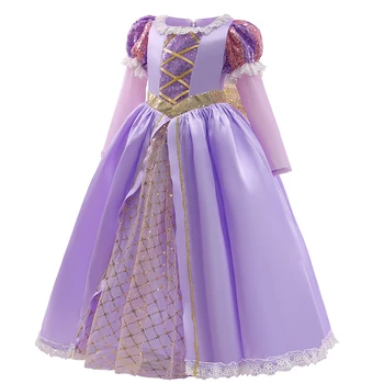Printesa Rapunzel Baby Girl Dress Up Copii Cosplay Costum Pentru Petrecerea De Banchet Nunta Maneca Lunga Rochie De Printesa Pentru Copii Haine