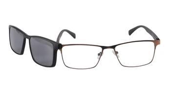 Pătrat de Metal pahare Clip-on ochelari de soare Polarizat baza de prescriptie medicala de moda Cadru de Conducere Viziune de Noapte Lentila Dublu Scop 9913