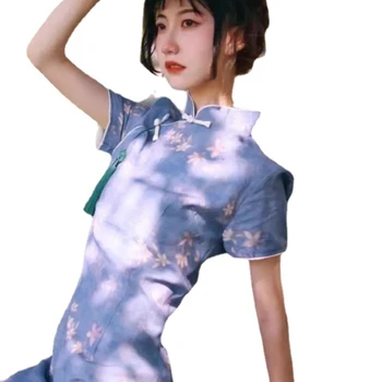 Qipao Chineză Tradițională Qipao Rochie 2022 Vara Retro, High-end Elegant Vechi Îmbunătățit Cheongsam Rochie de Femei de Îmbrăcăminte