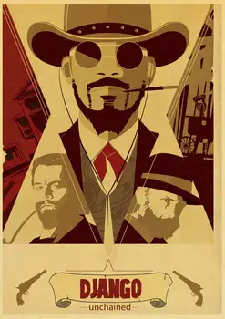 Quentin Tarantino Series Filmul Django Unchained Poster Kraft Hârtie De Perete De Arta Pictura De Epocă Poster Decor Acasă