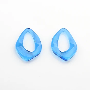 Rasina acrilica Cristal Imitație Albastru Forme Geometrice Farmecul Margele Conector 10buc Pentru DIY Moda Bijuterii Accesorii