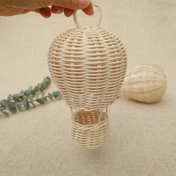 Rattan Balon Cu Aer Cald Handmade Pandantiv Mic Artă Ornament Farmec