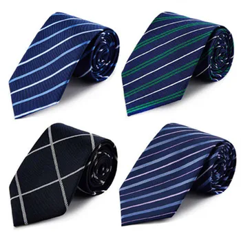 Real Cravate de Mătase Barbati 8.5 cm Cravată Albastră cu Dungi Negre Solide Cravate Barbati de Afaceri Gât Cravată cu Buline Nunta Mire Lega B123