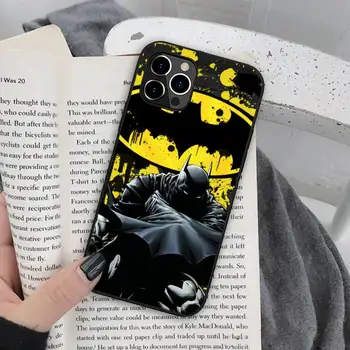 Rece Batman Insigna Super-Erou Bat man Caz Telefon din Silicon Moale pentru iphone 13 12 11 Pro Mini XS MAX 8 7 Plus X 2020 XR acoperi