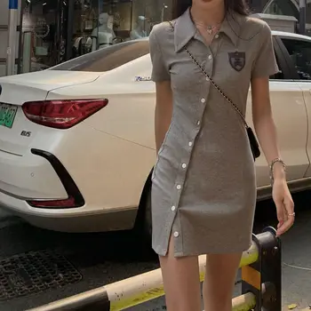 Rochie Bodycon Femei Slim Sexy Designer Singur Pieptul Mini fantă Laterală de Înaltă Calitate, Elastic Femei la Modă coreean Fete Fierbinti