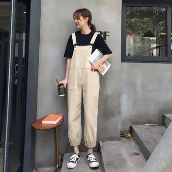 Salopete Femei Stil Safari Salopete Solid Studenti Japoneze Kawaii Retro Marfă Harajuku Streetwear Casual Pachet De Metri