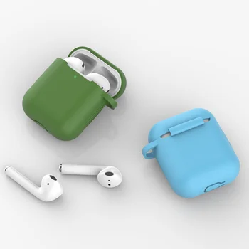 Silicon Casti Cazuri Pentru Apple Airpods 1/2 Protecție Bluetooth Căști Fără Fir Acoperă Pentru Apple Aer Capsule Cutie Cu Catarama