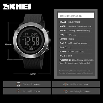 SKMEI Top Ceasuri de Lux Bărbați Impermeabil Sporturi Ceas Digital cu LED de Moda Casual pentru Bărbați Ceasuri de mana Ceas Relogio Masculino