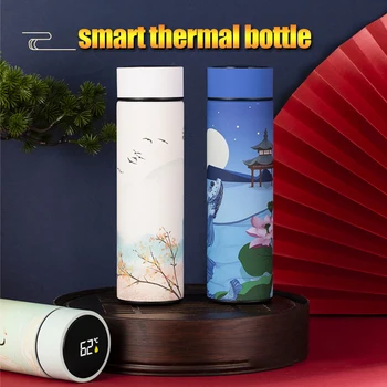 Smart Termica Sticla 304 din Oțel Inoxidabil Sticle de Apa 500ml transport gratuit de Afișare a Temperaturii conservarea Căldură Cana Termos Fierbinte